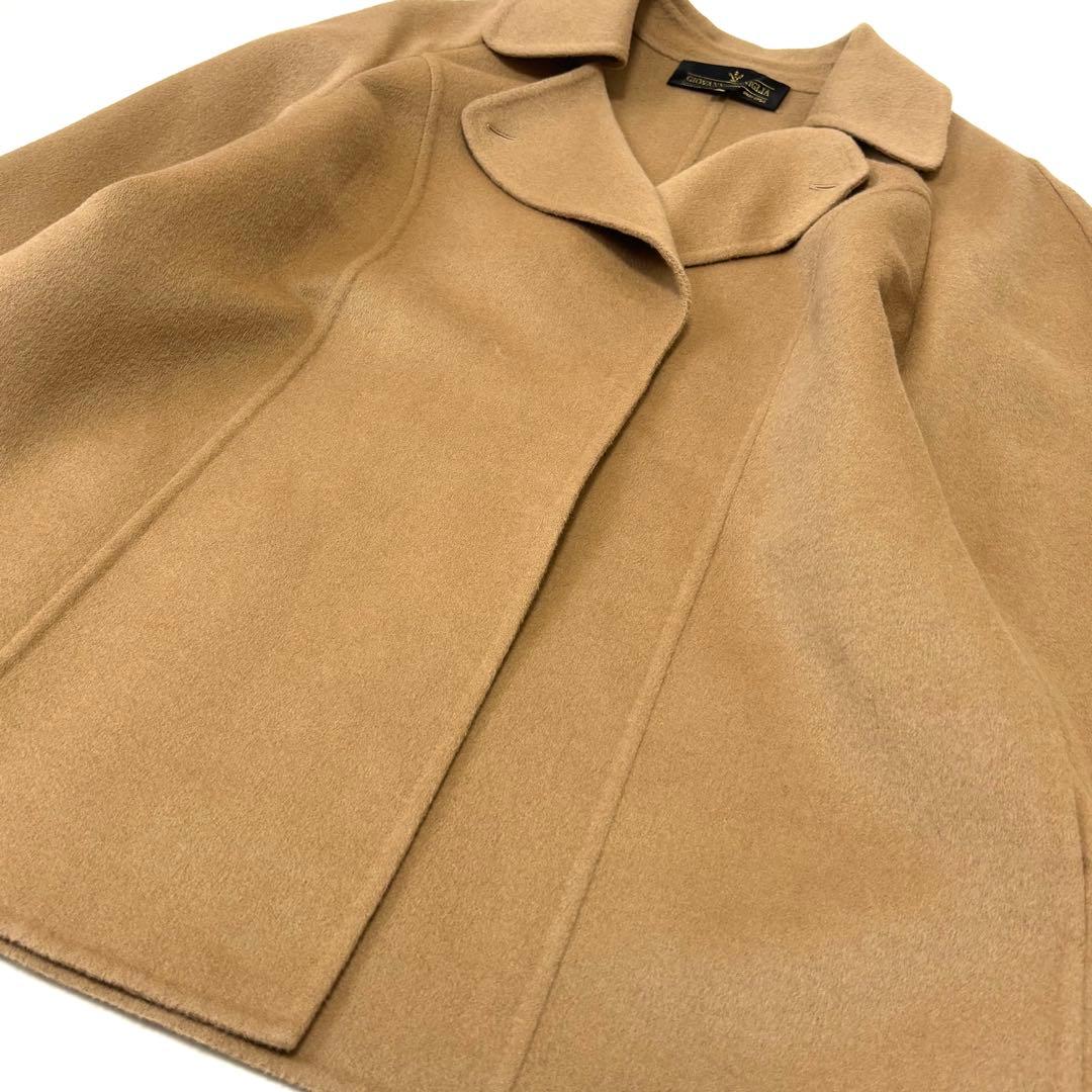 【大きいサイズ 極美品】レリアン リバーコート アンゴラ混 キャメル 2XL