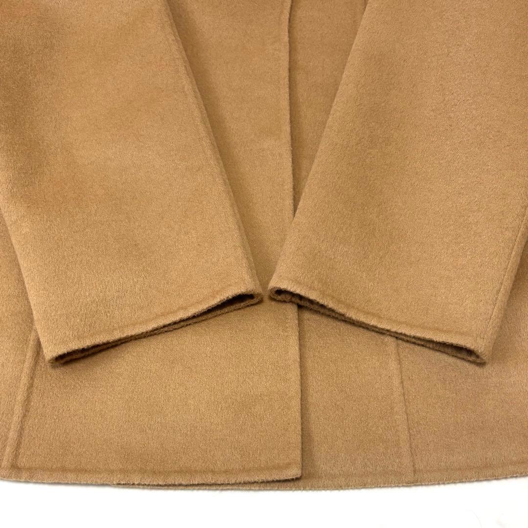 【大きいサイズ 極美品】レリアン リバーコート アンゴラ混 キャメル 2XL