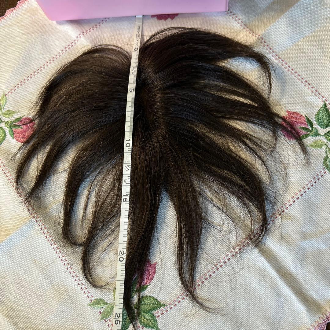 ダークブラウン /ウィッグ /分け目ピースＭサイズ/人毛50%入/新品