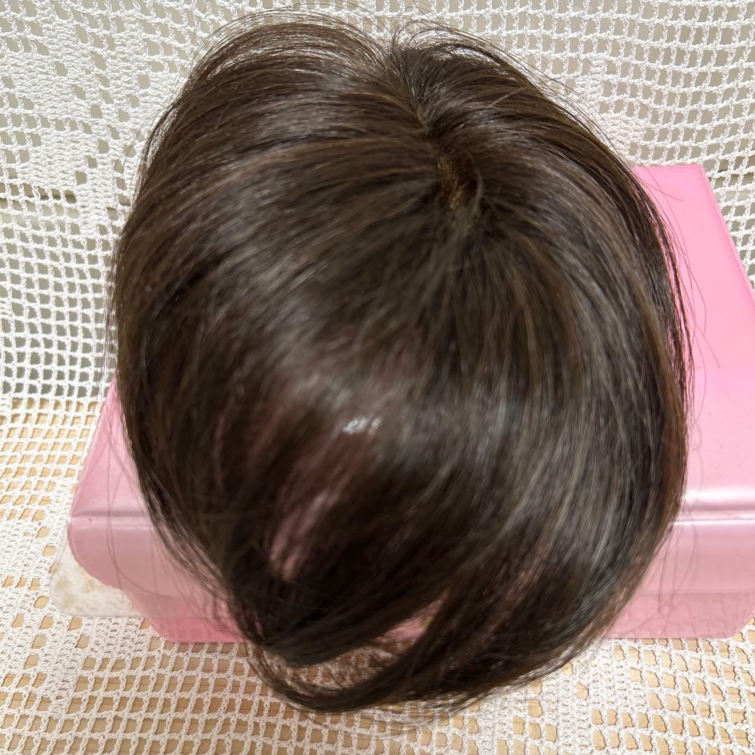 ダークブラウン /ウィッグ /分け目ピースＭサイズ/人毛50%入/新品