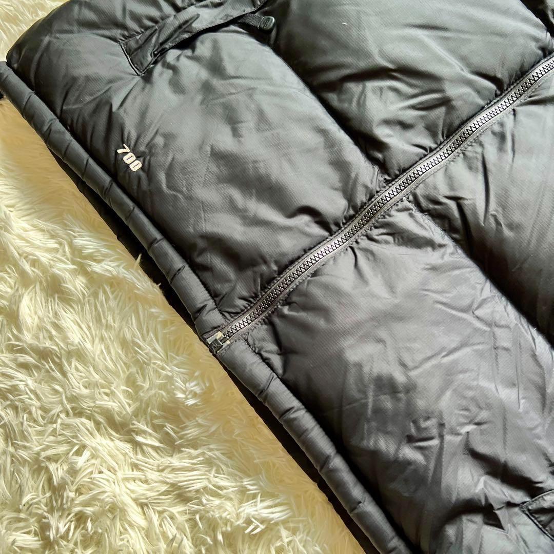 超希少サイズ　美品 ノースフェイス ダウンベスト 黒 メンズXL センターロゴ