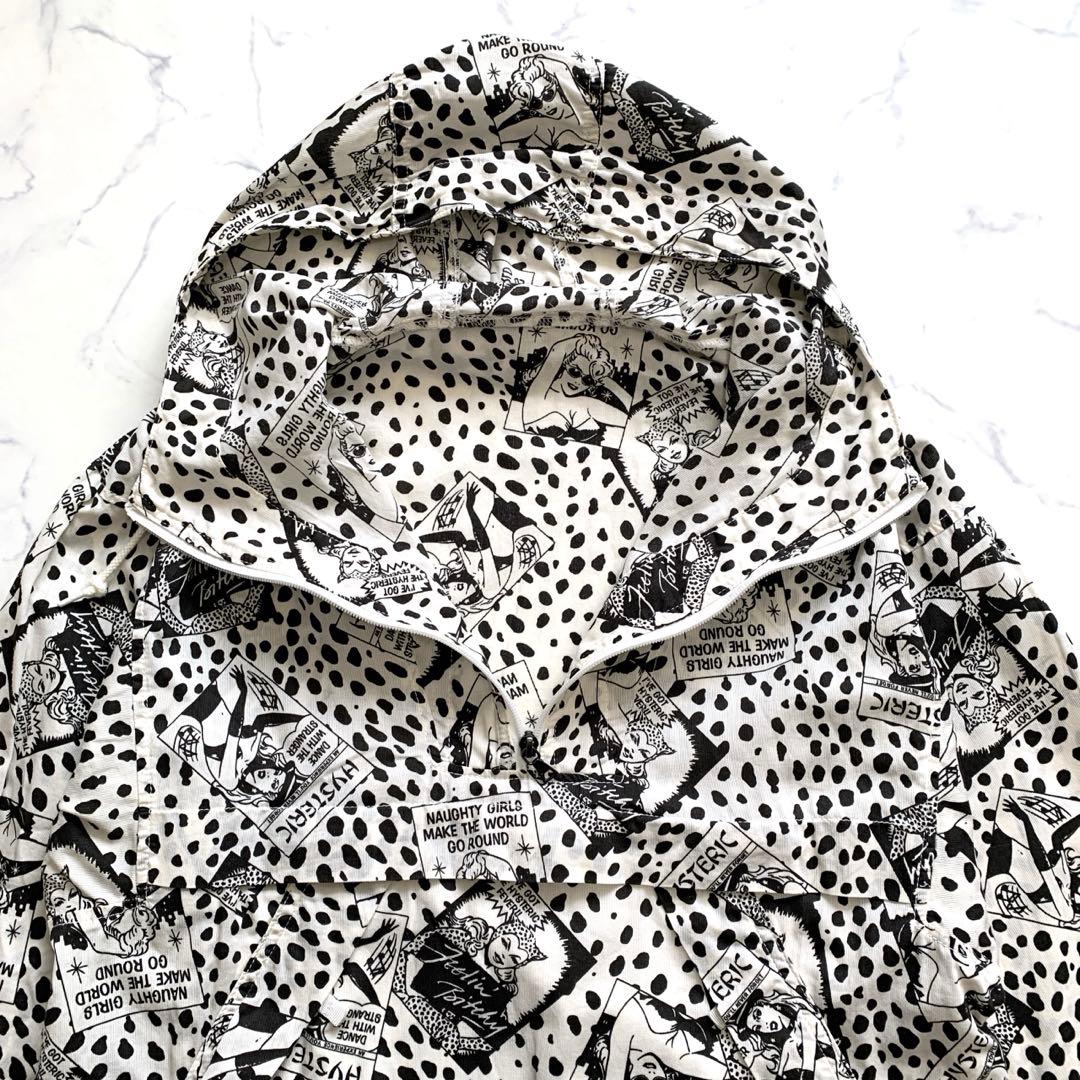 ヒステリックグラマー　ハーフジップパーカーワンピース　ヒスガール　ヒョウ柄　白