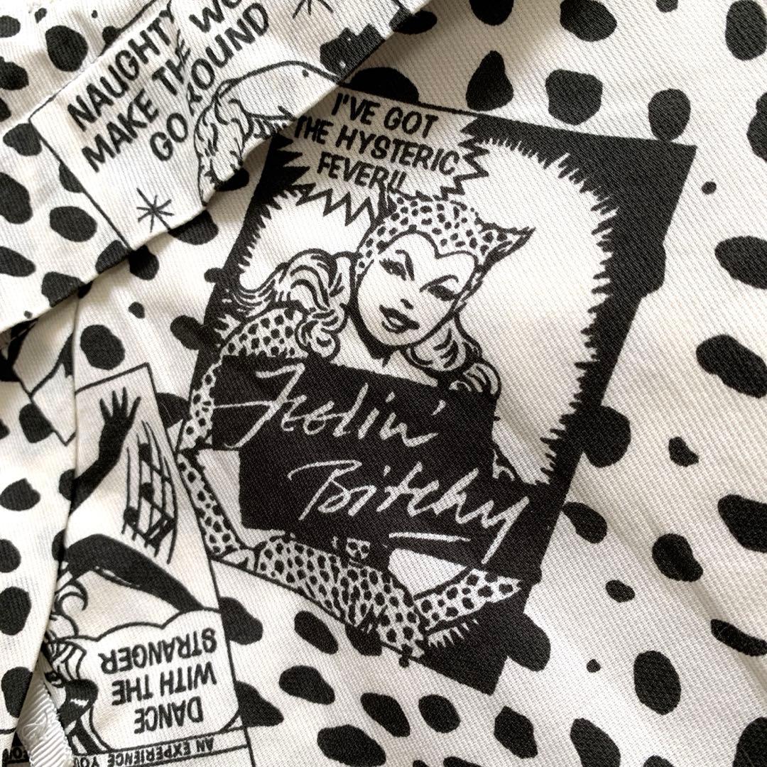 ヒステリックグラマー　ハーフジップパーカーワンピース　ヒスガール　ヒョウ柄　白