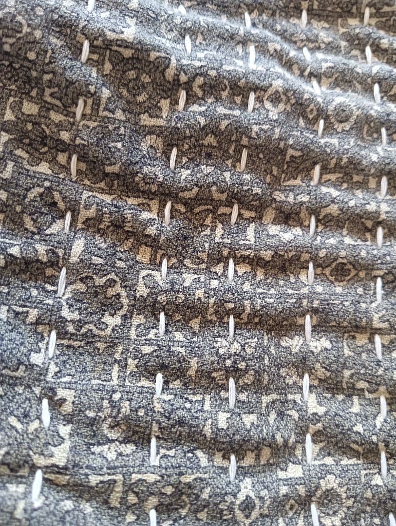 大盤1.7kg　ネル素材　粗刺し子の古布こたつ掛け♪　昭和初期　らんる　襤褸