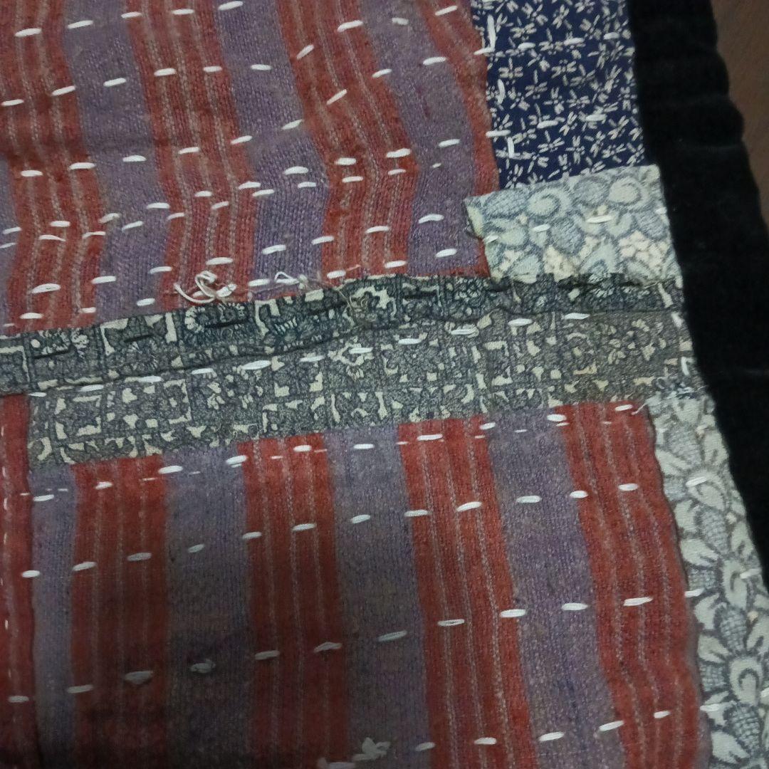 大盤1.7kg　ネル素材　粗刺し子の古布こたつ掛け♪　昭和初期　らんる　襤褸