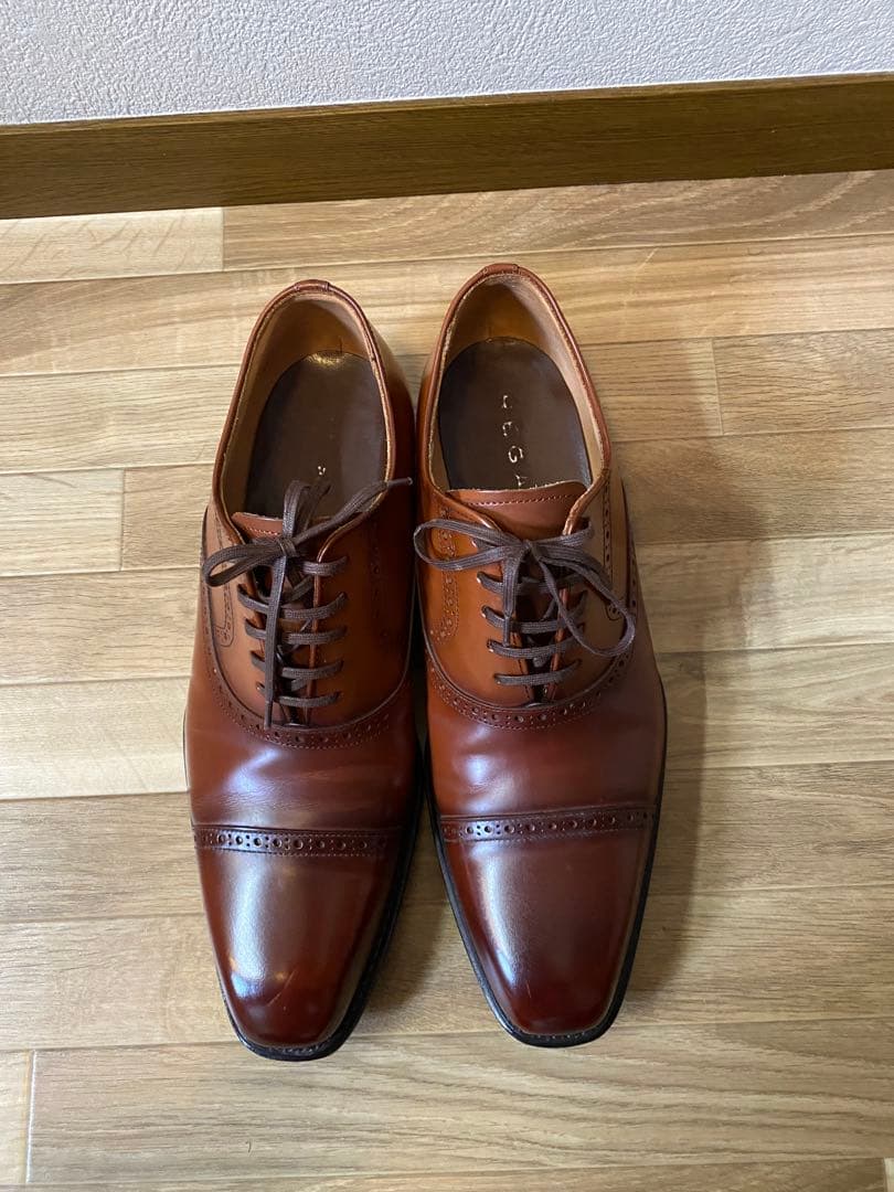 【室内試着数回程度】REGALリーガル ストレートチップ ブラウン茶 25cm