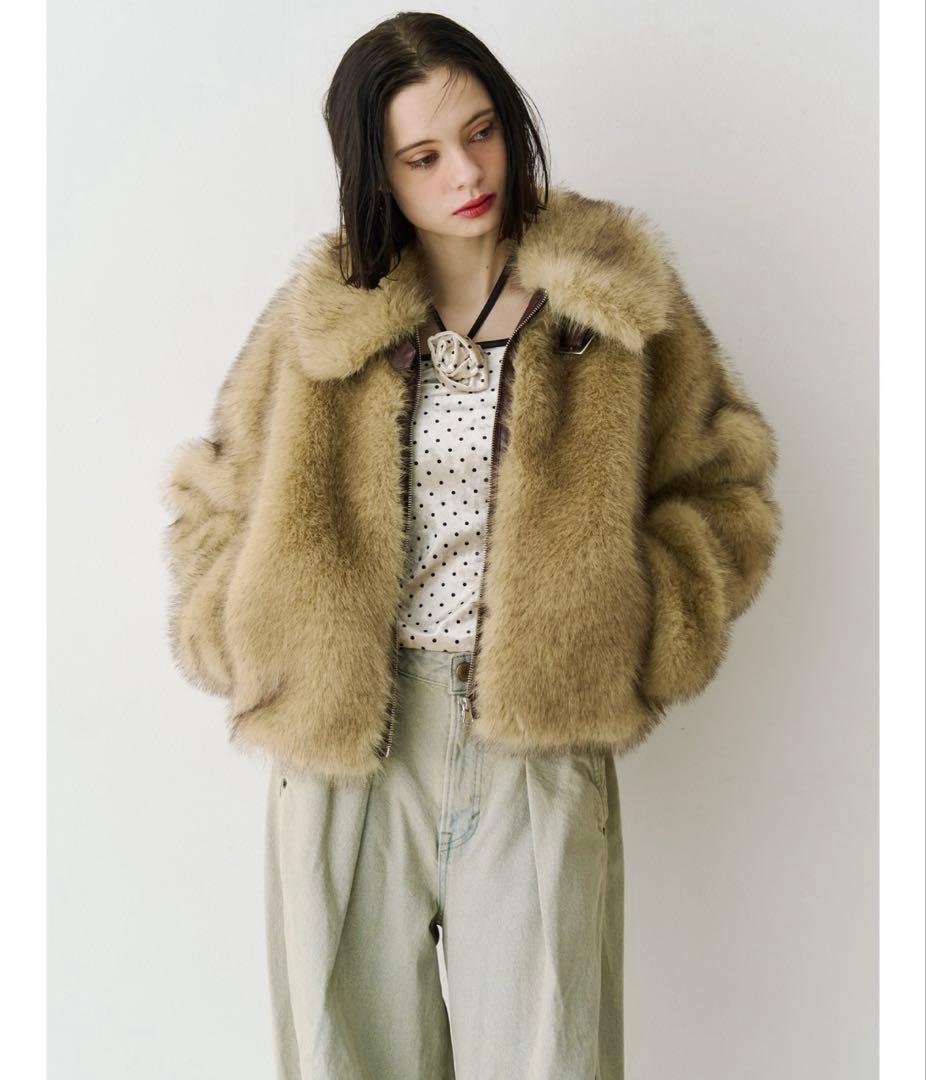 jouetie ジュエティ ベルトミドルファーコート 美品