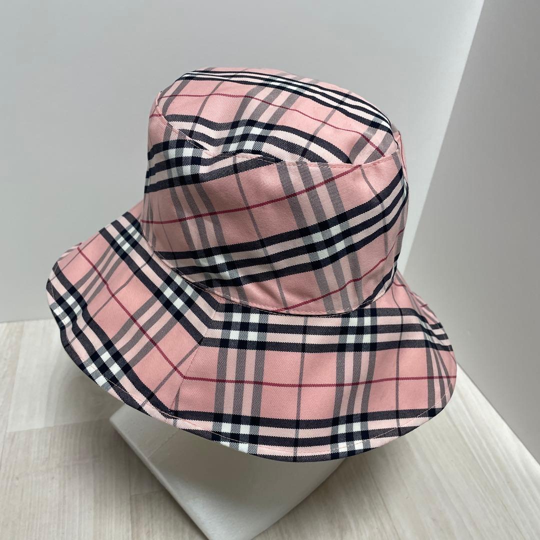 BURBERRY バーバリー バケットハット チェック 刺繍ロゴ リバーシブル