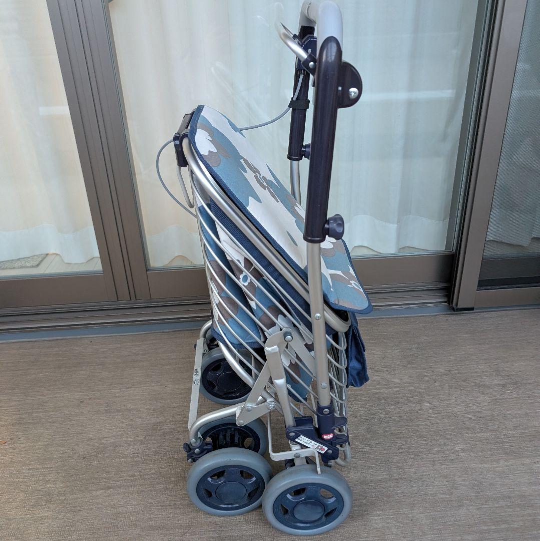 ユーバ産業 SUWAREL シルバーカー ショッピングカート 花柄ネイビーブルー