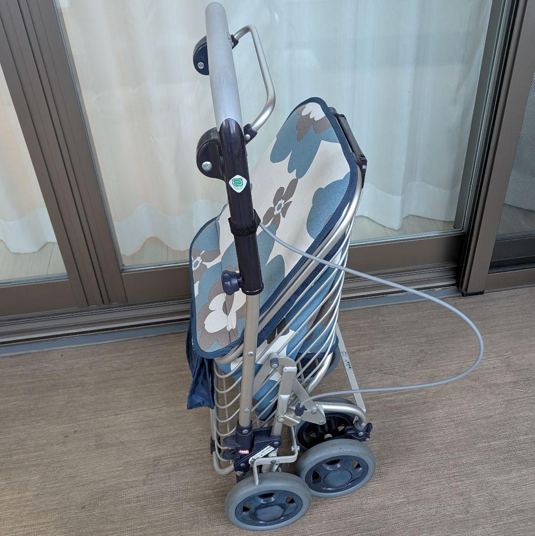 ユーバ産業 SUWAREL シルバーカー ショッピングカート 花柄ネイビーブルー