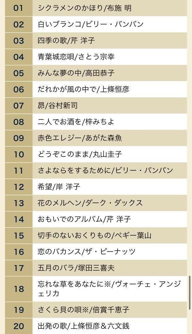 【匿名配送・配送補償あり】大ヒットしたJ-POP・歌謡曲・演歌などを集めたCD