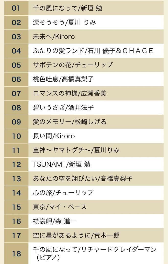 【匿名配送・配送補償あり】大ヒットしたJ-POP・歌謡曲・演歌などを集めたCD