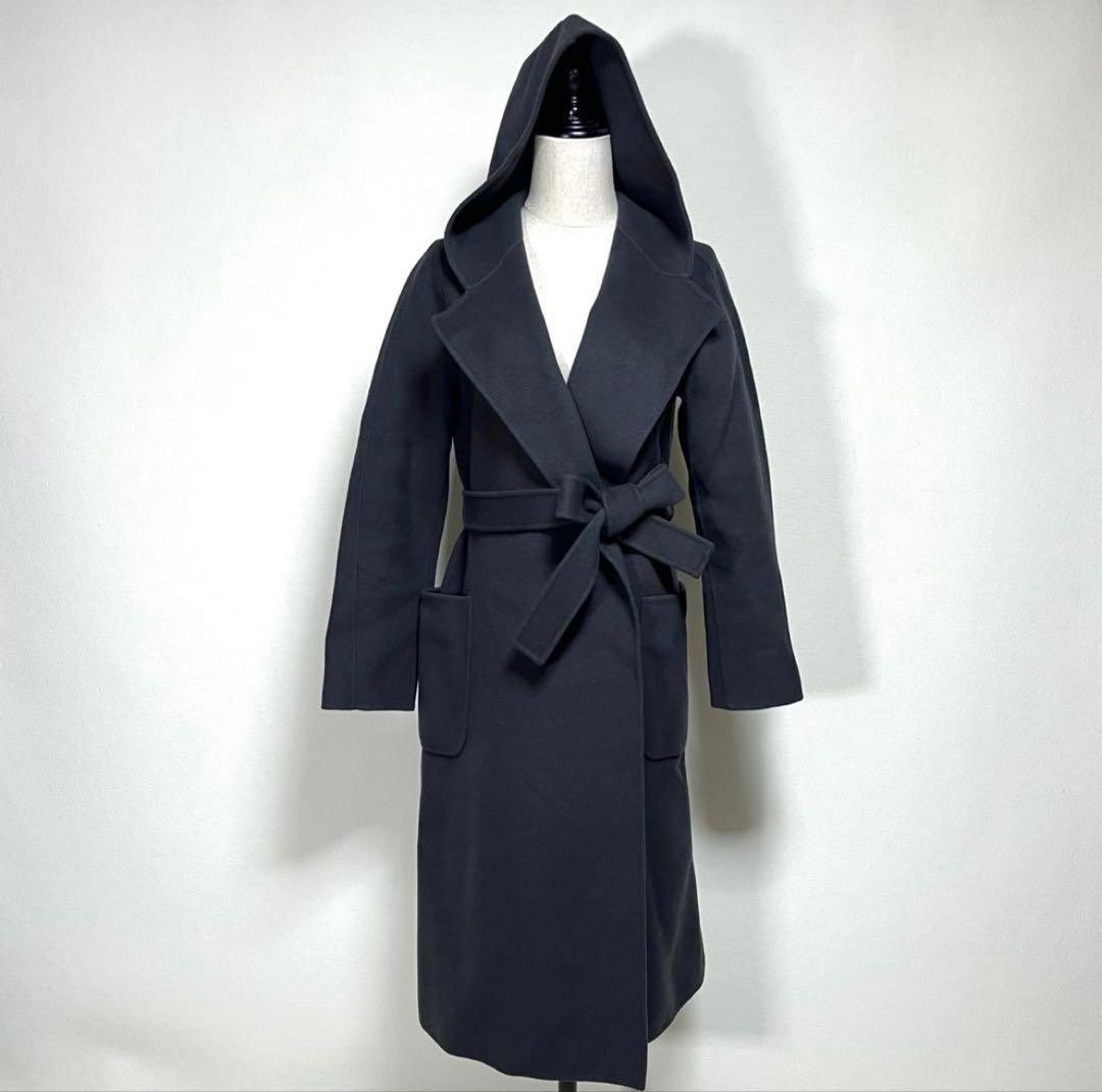 ANAYI アナイ ベルデッドコート 38 M ロング丈 ウール ダークグレー