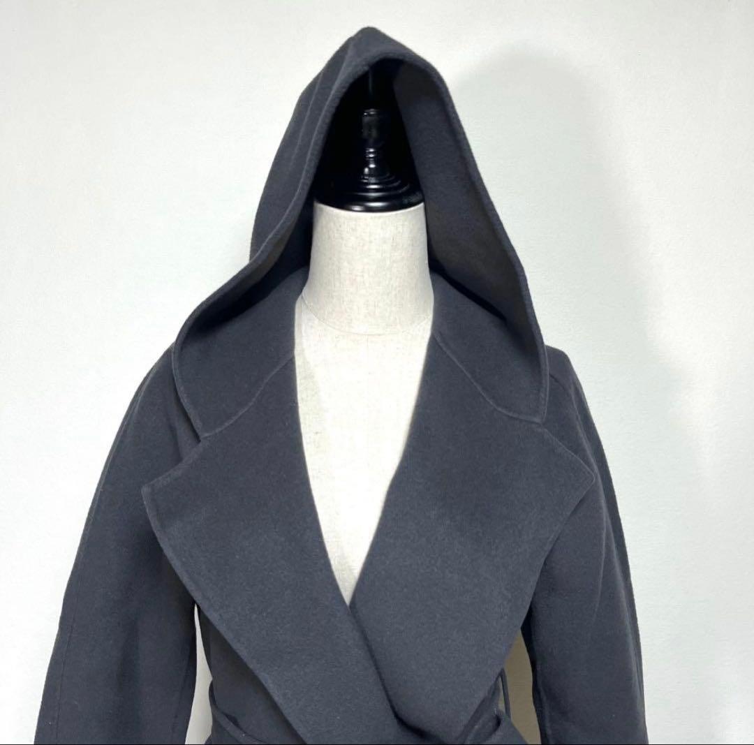 ANAYI アナイ ベルデッドコート 38 M ロング丈 ウール ダークグレー