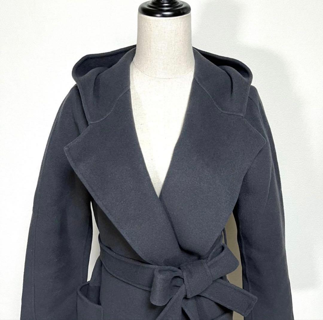 ANAYI アナイ ベルデッドコート 38 M ロング丈 ウール ダークグレー
