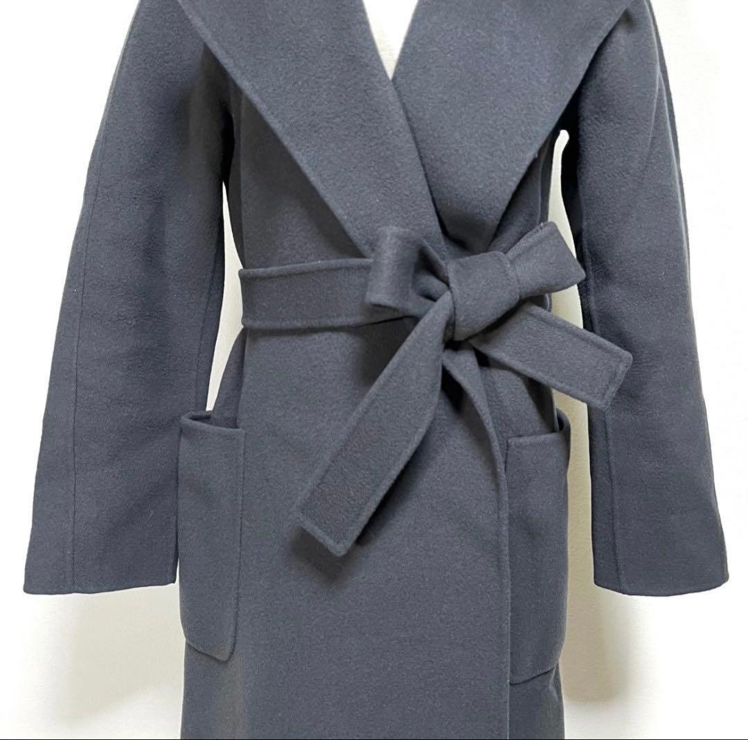 ANAYI アナイ ベルデッドコート 38 M ロング丈 ウール ダークグレー