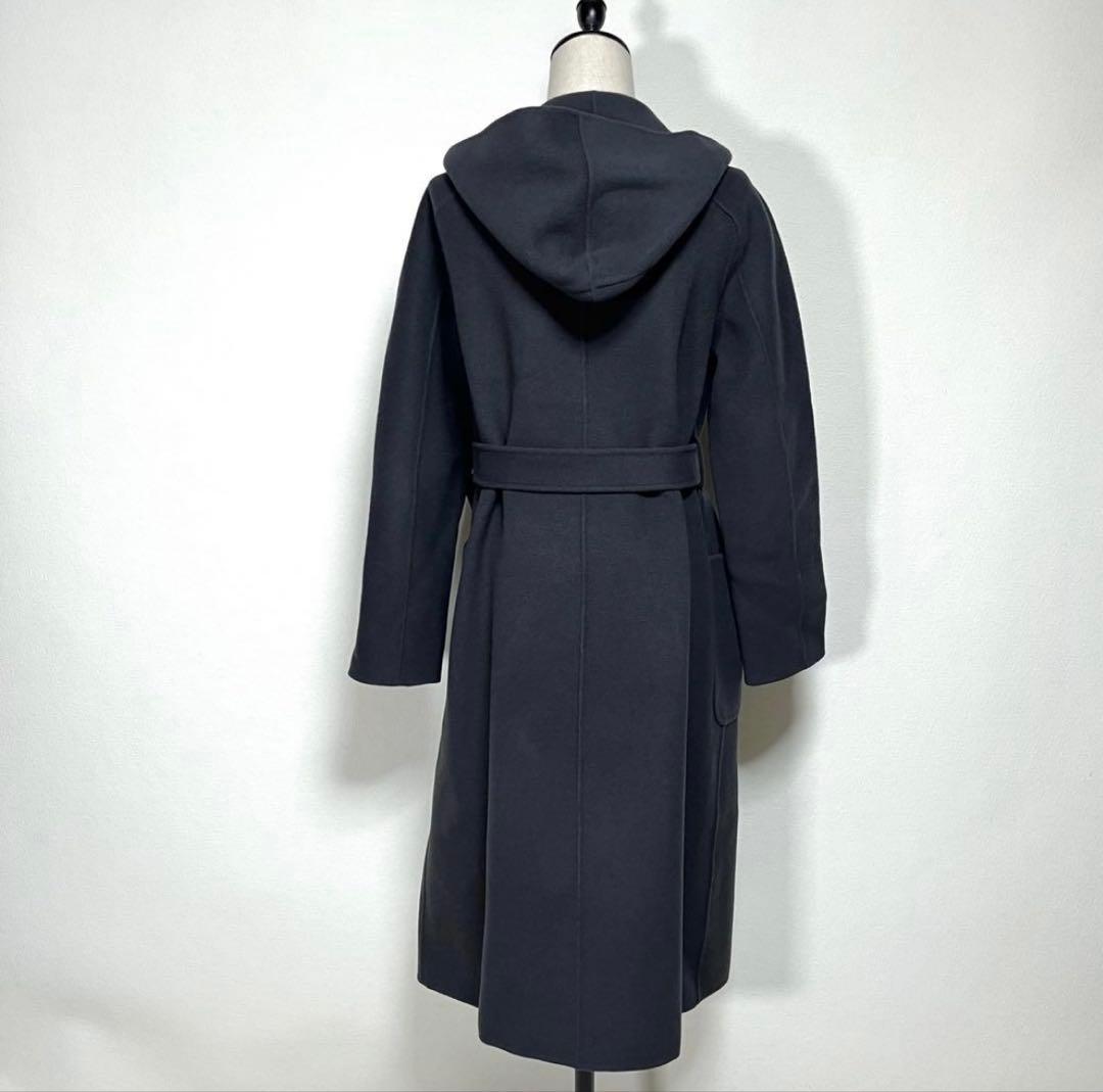 ANAYI アナイ ベルデッドコート 38 M ロング丈 ウール ダークグレー