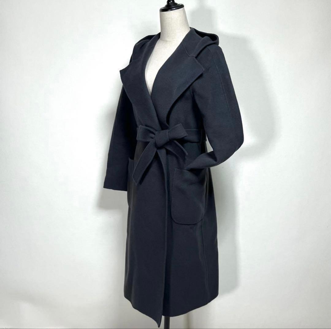 ANAYI アナイ ベルデッドコート 38 M ロング丈 ウール ダークグレー