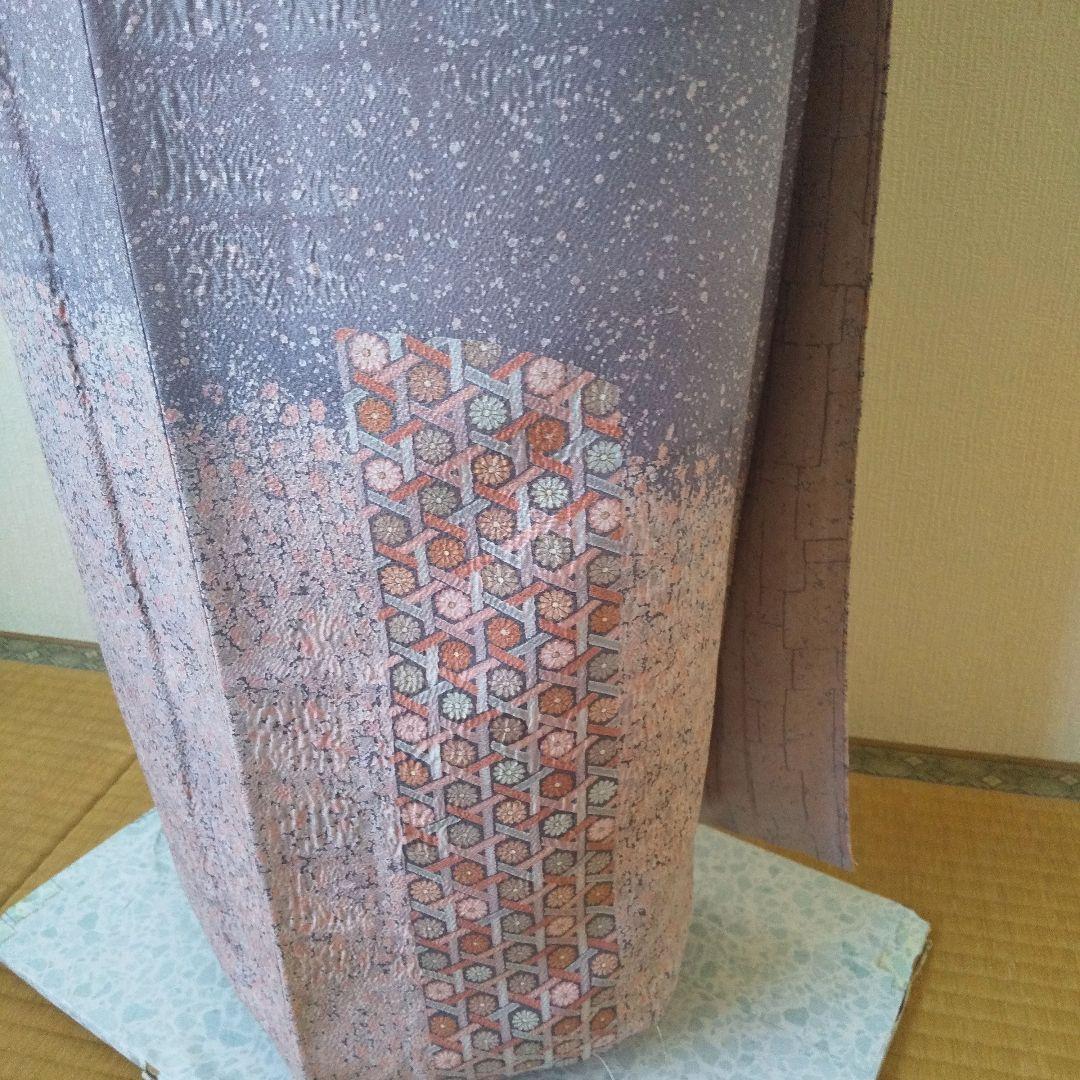 正絹・縮緬訪問着・薄紫系・一つ紋・袷