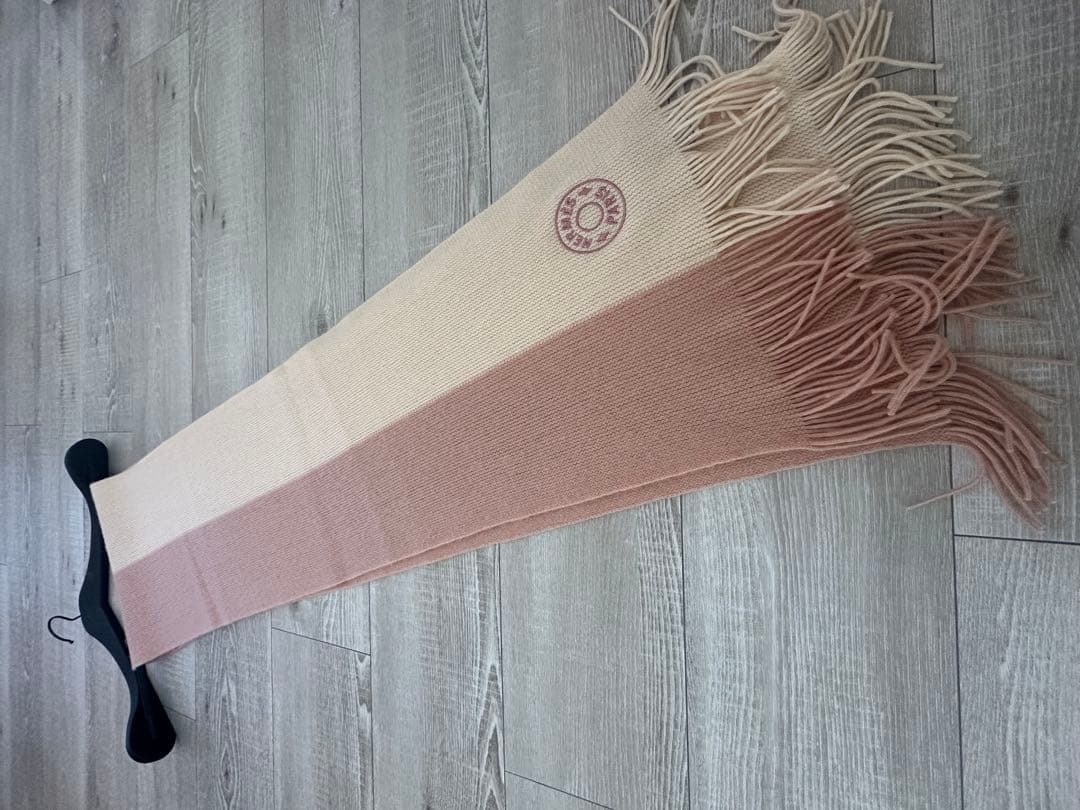 HERMES ベージュ/ピンク マフラー