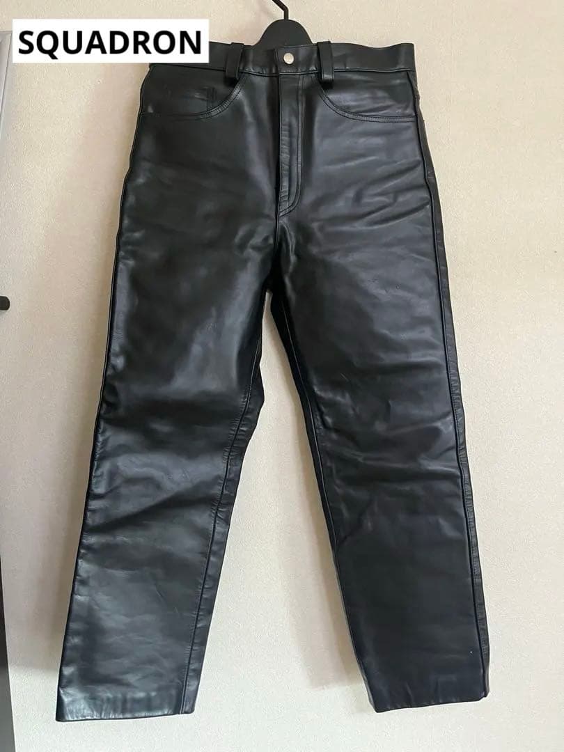 掘り出し物！【本革•激レア】SQUADRON レザーパンツ サイズ32