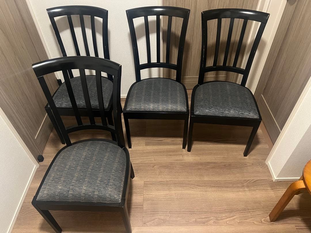 希少！（マルニ木工）ダイニングチェア 木製チェアブラック × グレー 1脚