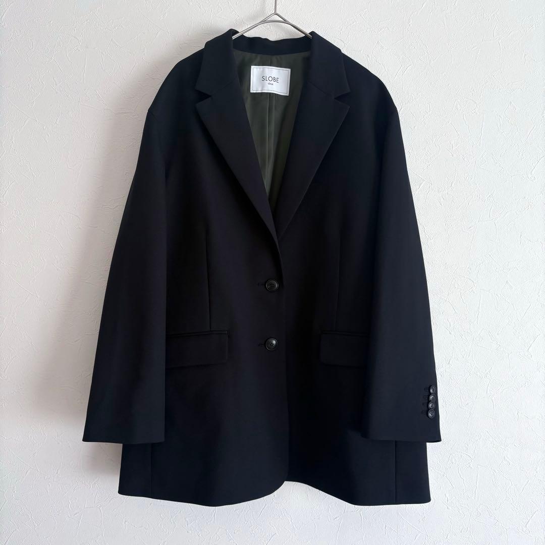 美品 SLOBE IENA PE SHARK ビッグジャケット ブラック