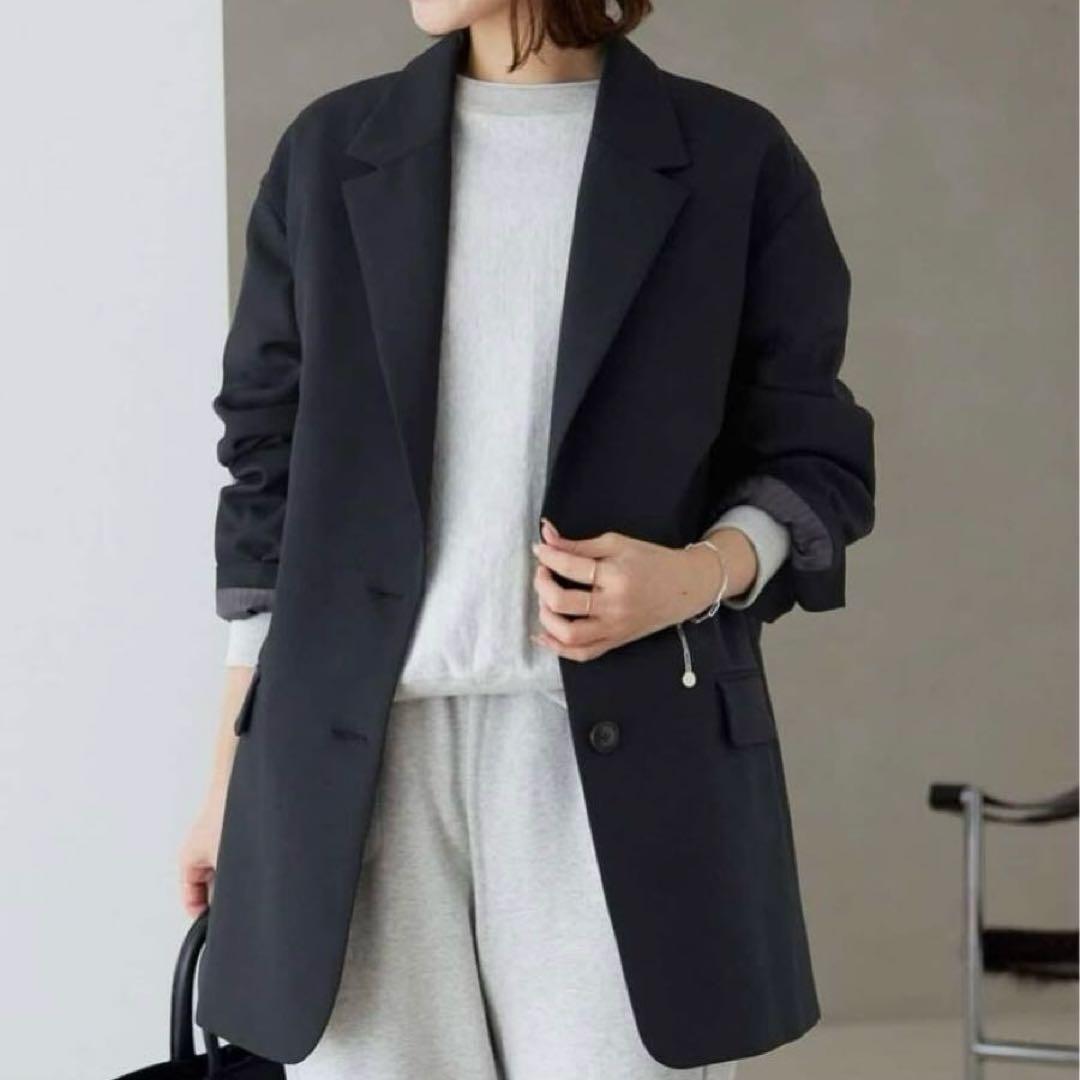 美品 SLOBE IENA PE SHARK ビッグジャケット ブラック