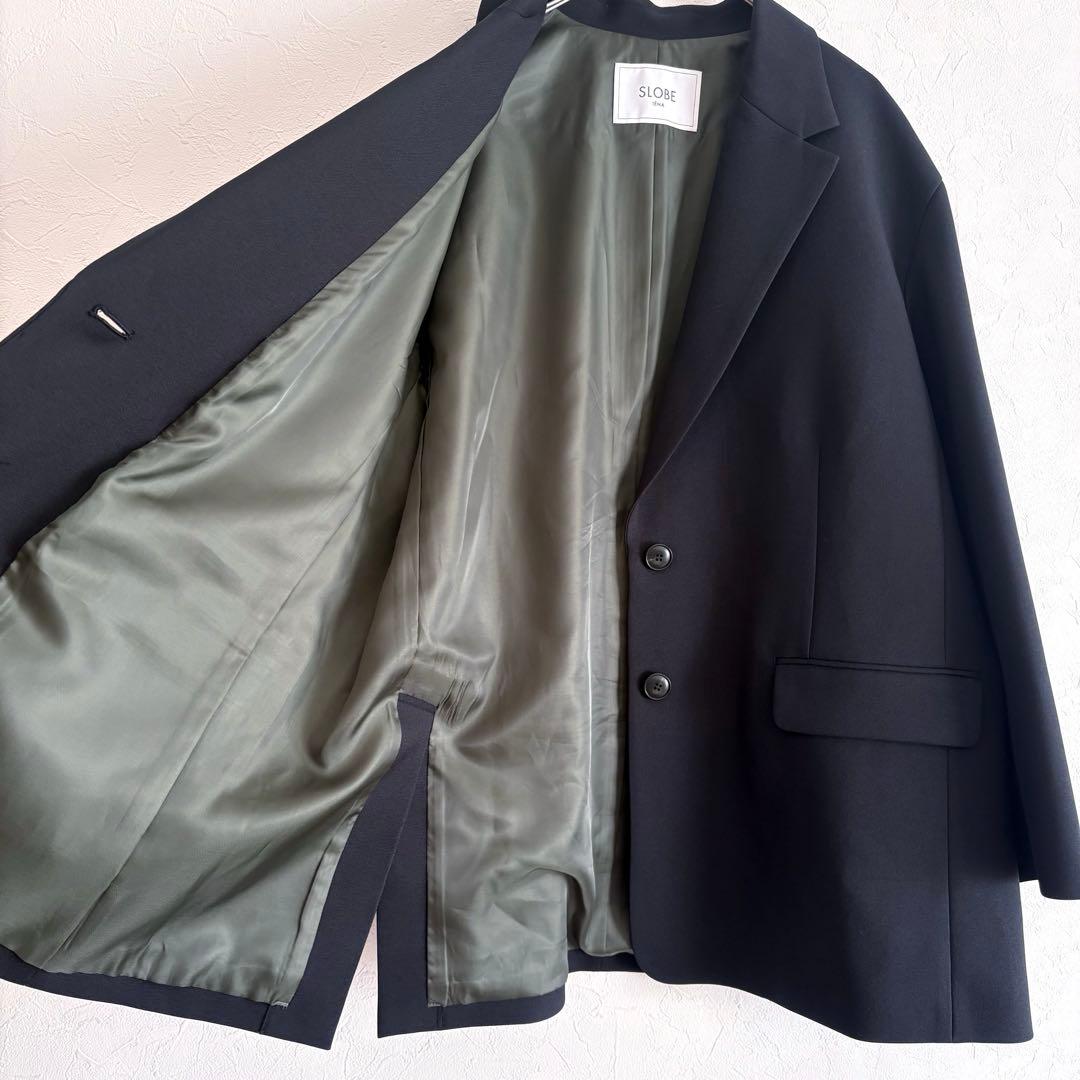 美品 SLOBE IENA PE SHARK ビッグジャケット ブラック