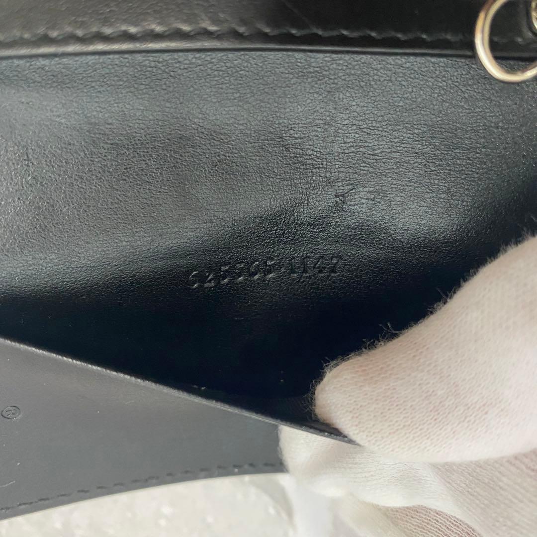 美品⭐︎グッチ　GG柄　エンボス　6連キーケース　キーリング　黒　ビッグロゴ