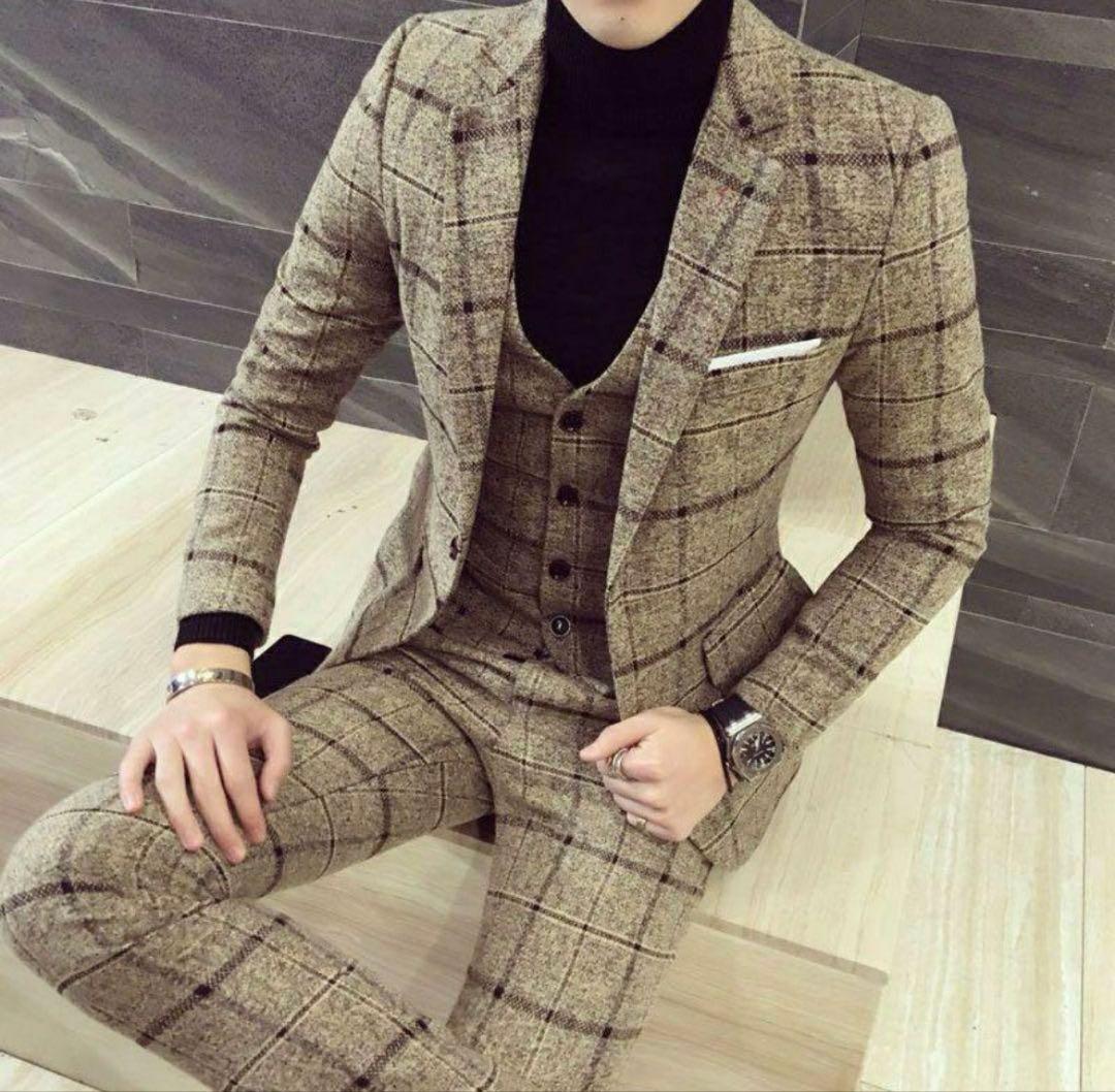 3ピーススーツ メンズスーツ（M，L,XL,3XL，4XL,5XLビジネススーツ