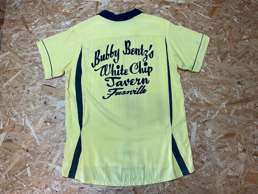 HILTON ヒルトン 50s 半袖 ボウリングシャツ 黄/黒 size M