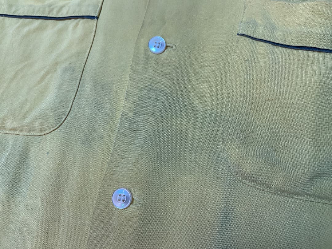 HILTON ヒルトン 50s 半袖 ボウリングシャツ 黄/黒 size M