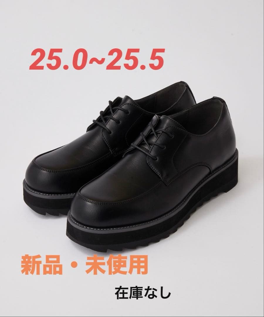 【CLEL】ハイソール シャーク ダービーシューズ（ブラック）