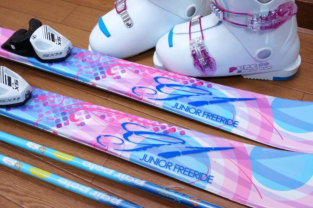 メンテ済 128cm 靴22cm BLUEMORIS B×B スキーセット