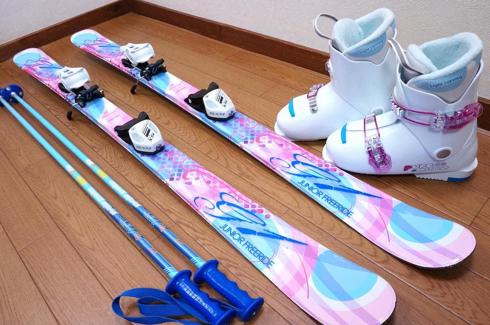 メンテ済 128cm 靴22cm BLUEMORIS B×B スキーセット