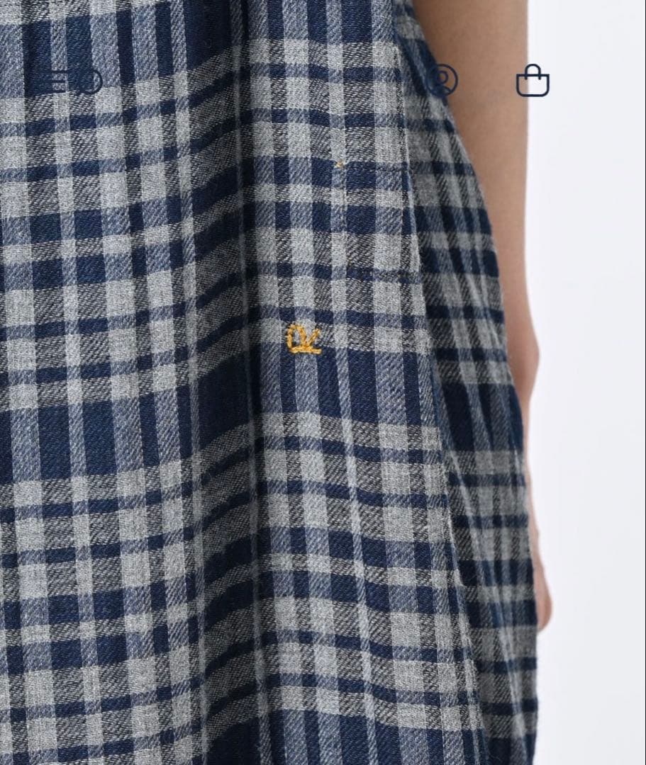 45R ふわふわ二重織のシャーリングドレス（インディゴ）　2025 AW