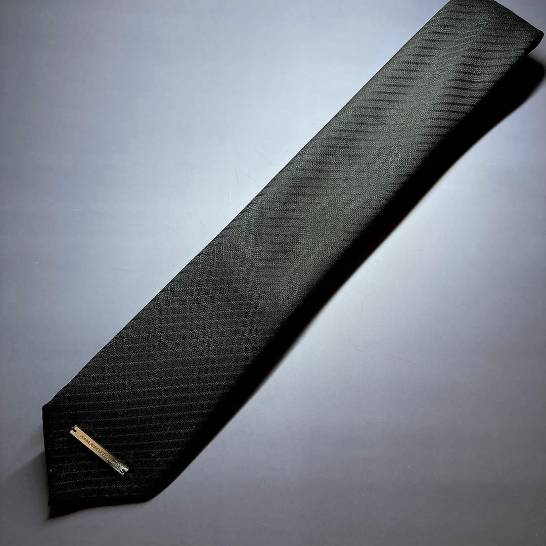 未使用 ジョンローレンスサリバン ネクタイ ソリッド ロゴプレート