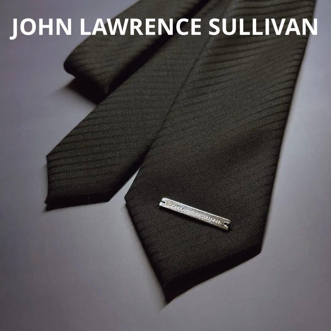 未使用 ジョンローレンスサリバン ネクタイ ソリッド ロゴプレート