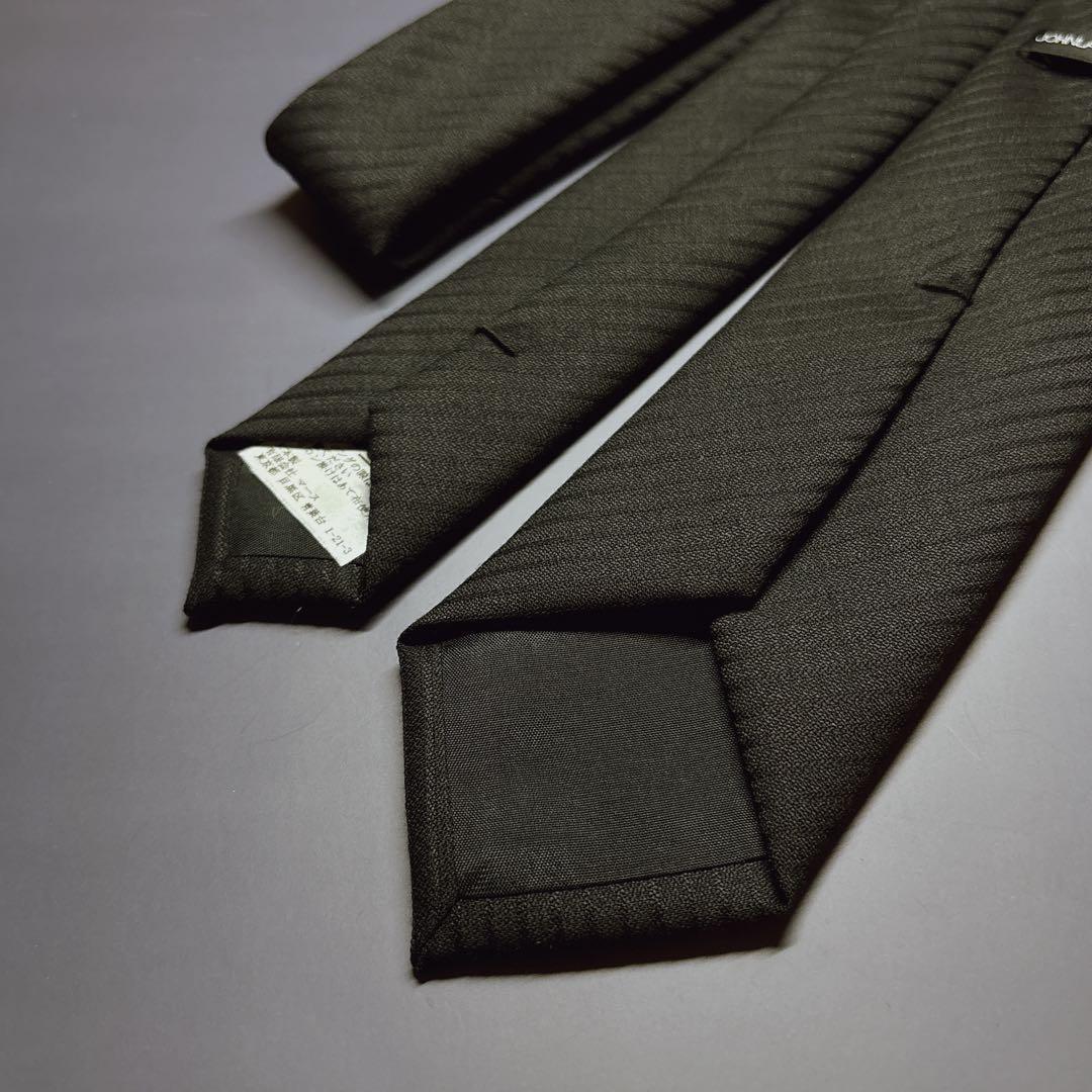 未使用 ジョンローレンスサリバン ネクタイ ソリッド ロゴプレート