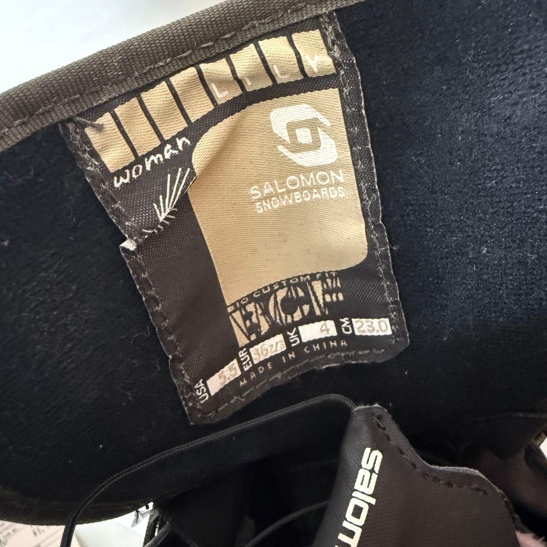 即発送 SALOMON レディース スノーボードブーツ 23cm ブラウン ボア