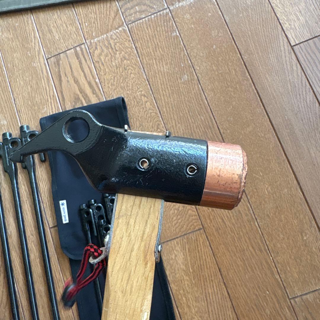 スノーピーク　廃盤モデル　ペグハンマー ペグ小7本、大4本