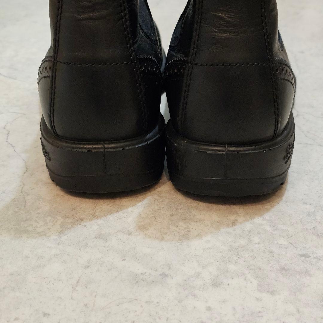 UK8 ブランドストーン ウイングチップ サイドゴア ブーツ