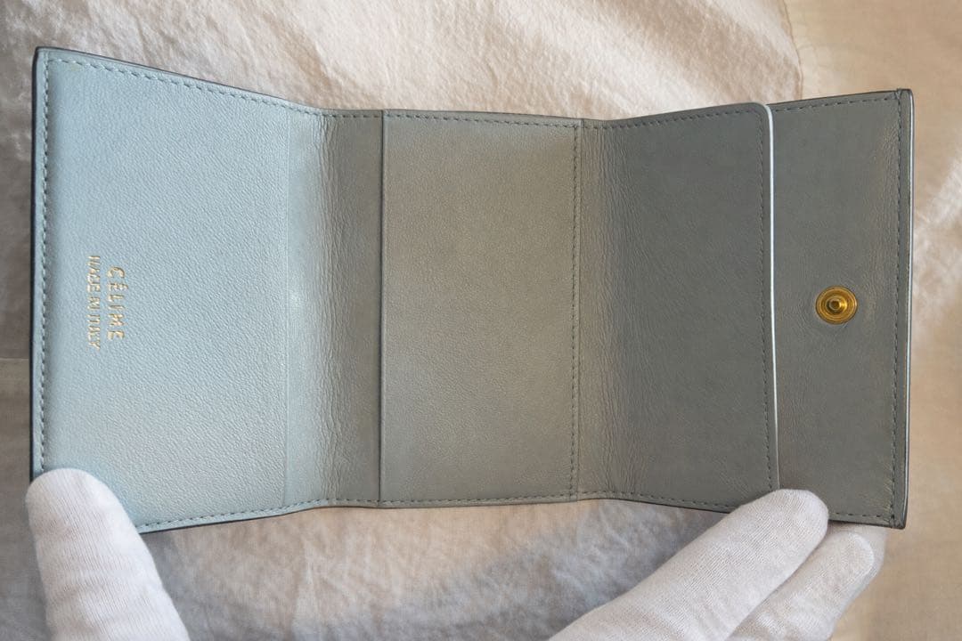 美品⭐️CELINE スモールトリフォールドウォレット 三つ折財布 ボタン交換有