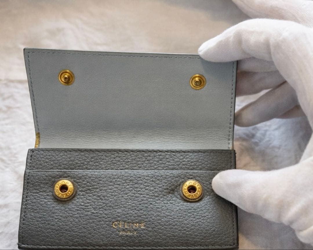美品⭐️CELINE スモールトリフォールドウォレット 三つ折財布 ボタン交換有