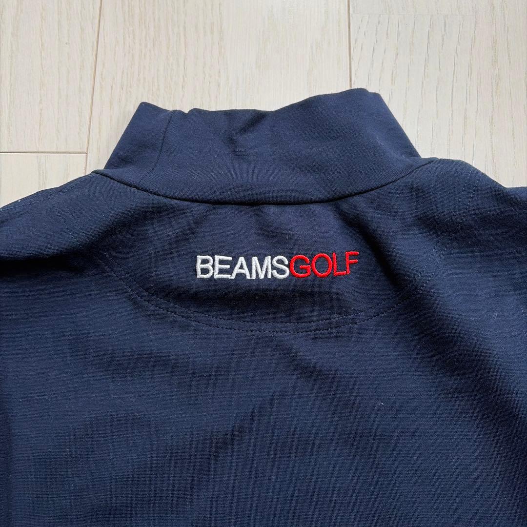 BEAMS GOLF モックネック長袖カットソー ネイビー メンズ
