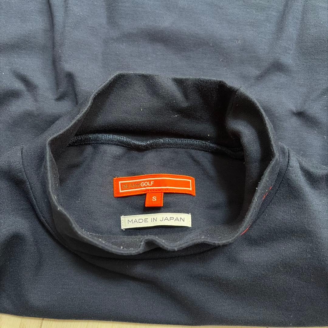 BEAMS GOLF モックネック長袖カットソー ネイビー メンズ