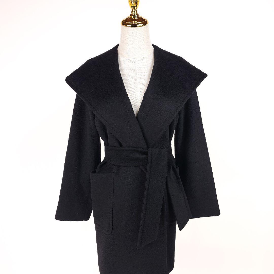 【新品同様】マックスマーラ リアルト キャメル コート ブラック 36 　ベルト