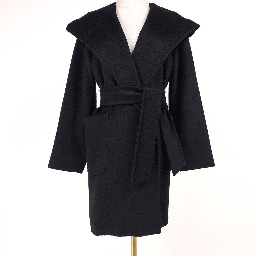 【新品同様】マックスマーラ リアルト キャメル コート ブラック 36 　ベルト