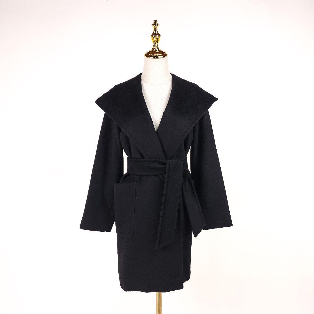 【新品同様】マックスマーラ リアルト キャメル コート ブラック 36 　ベルト